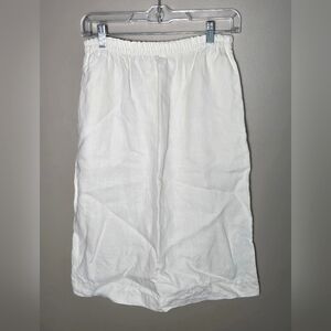 Vintage Nancy Heller 100% Linen Quiet Luxury Pocket Midi Skirt, Size 2